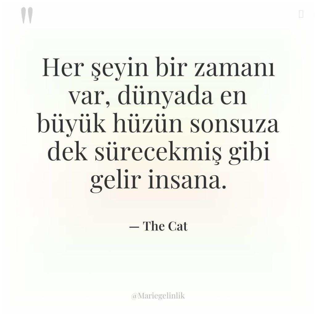 Her şeyin bir zamanı var, dünyada en büyük hüzün sonsuza…