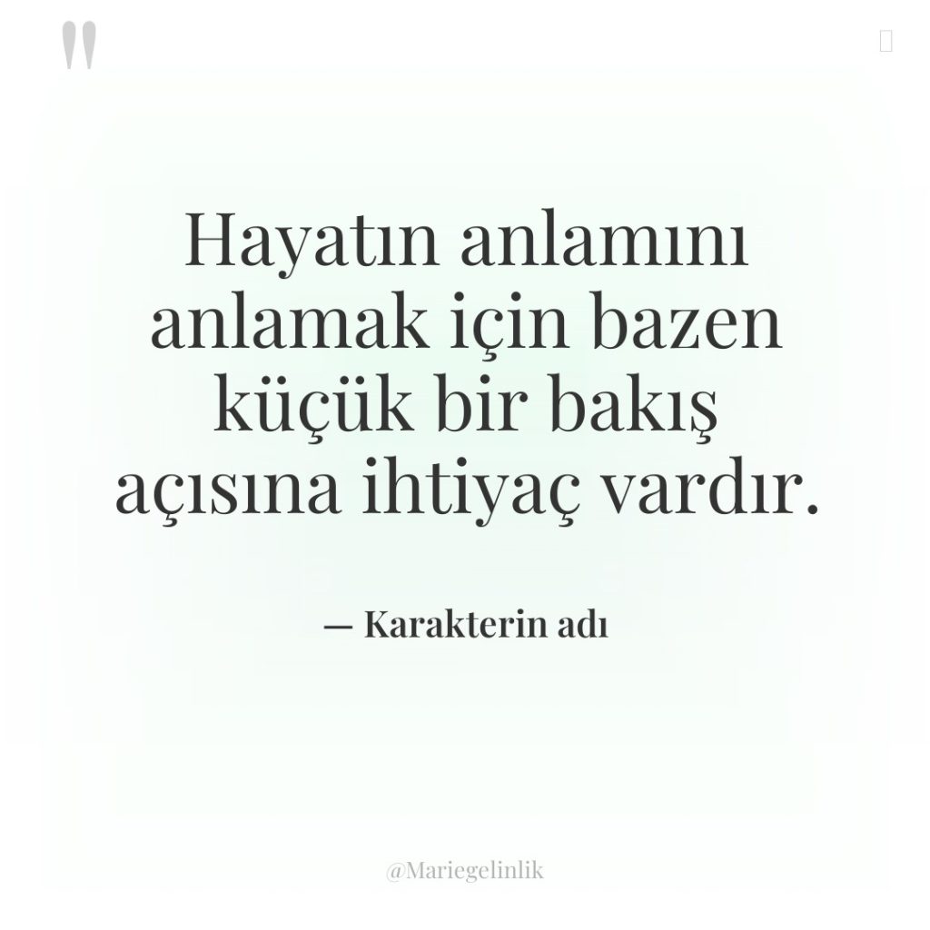 Hayatın anlamını anlamak için bazen küçük bir bakış açısına ihtiyaç…