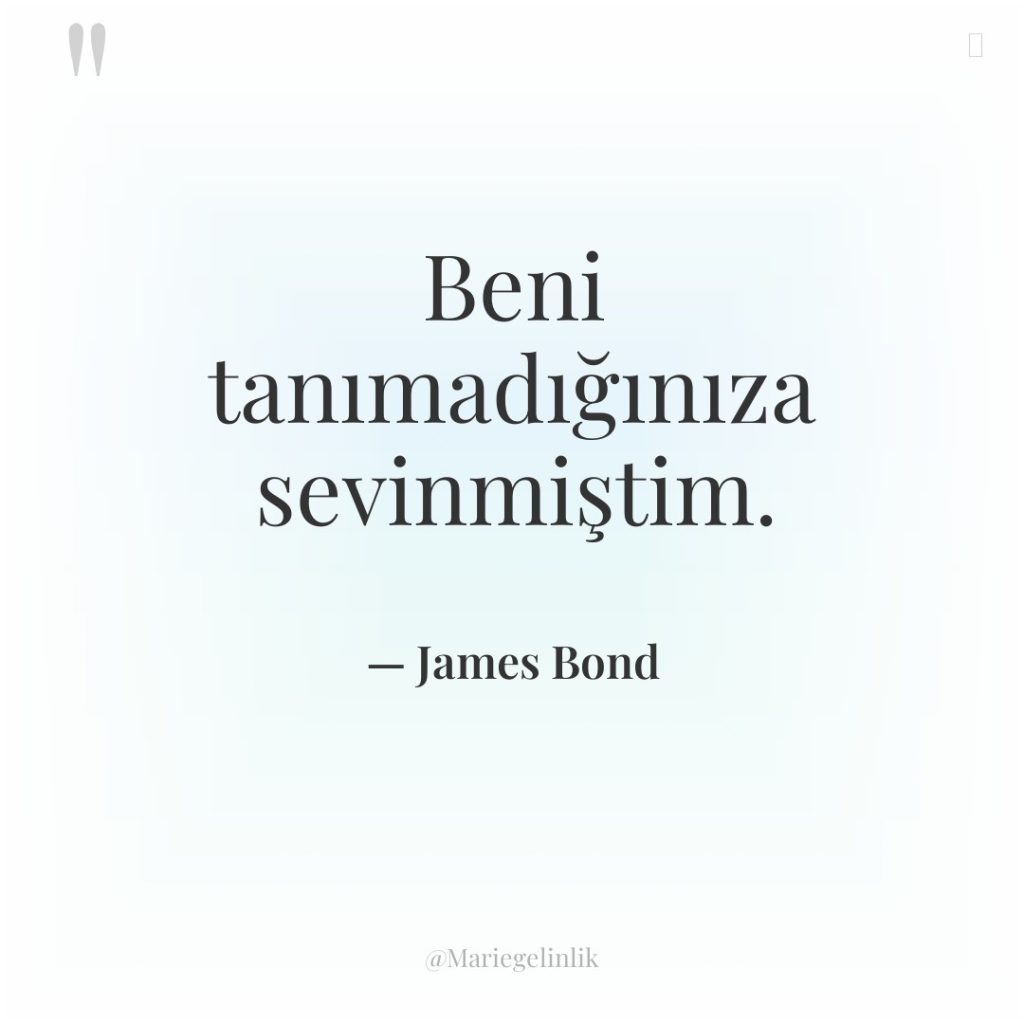 Beni tanımadığınıza sevinmiştim.