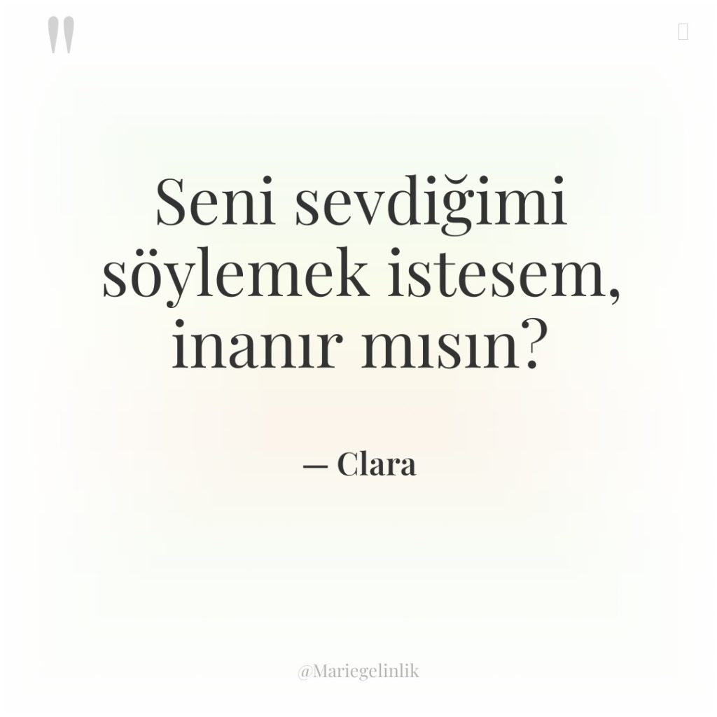 Seni sevdiğimi söylemek istesem, inanır mısın?