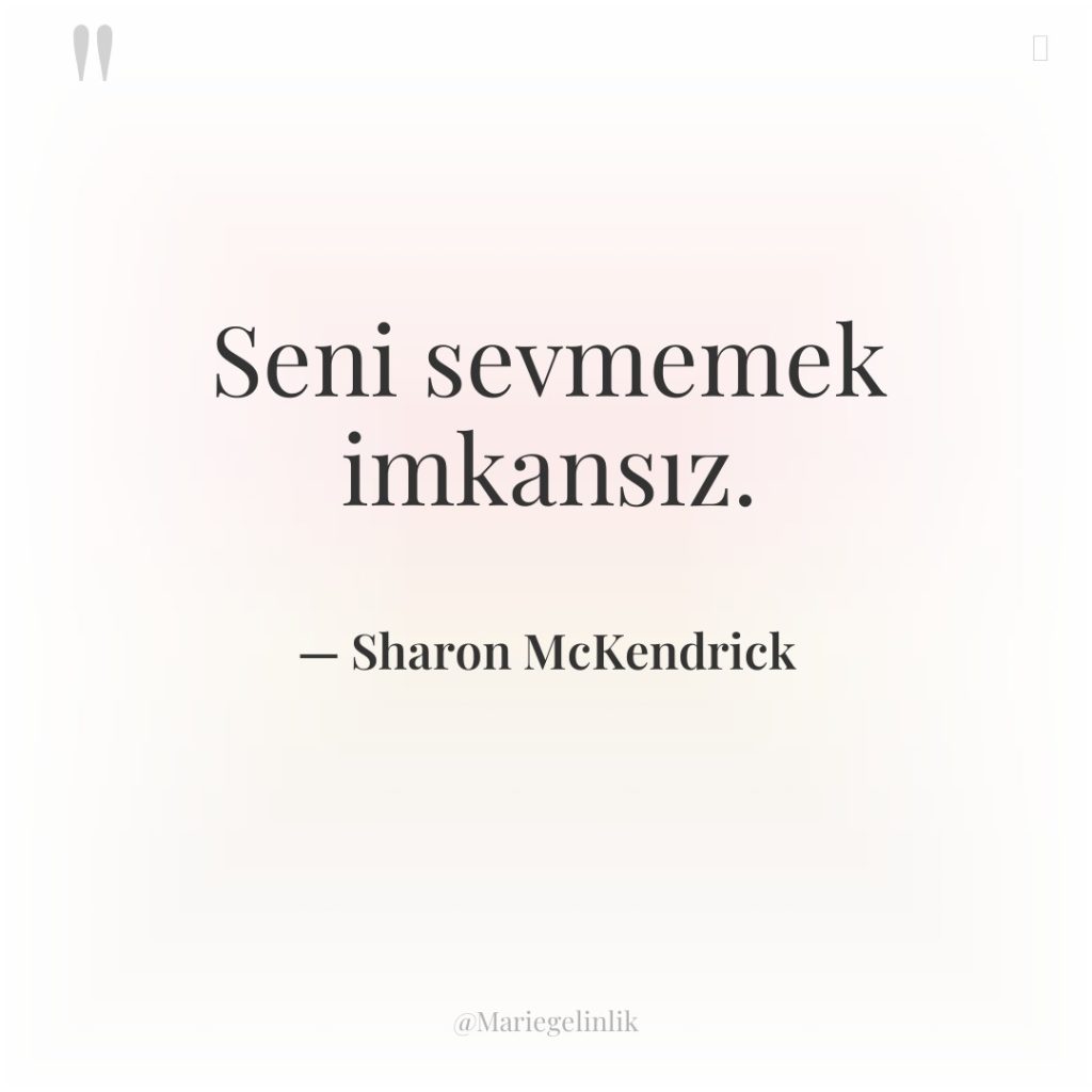 Seni sevmemek imkansız.