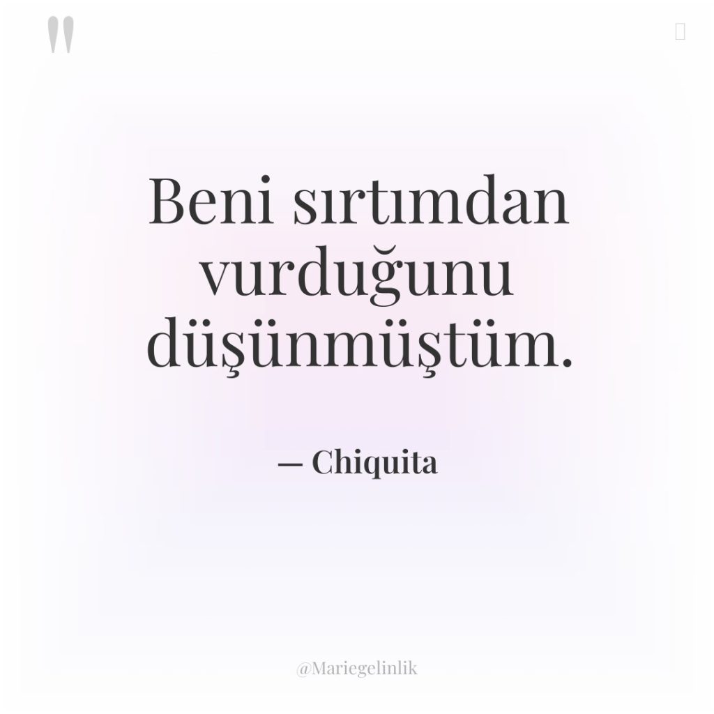 Beni sırtımdan vurduğunu düşünmüştüm.