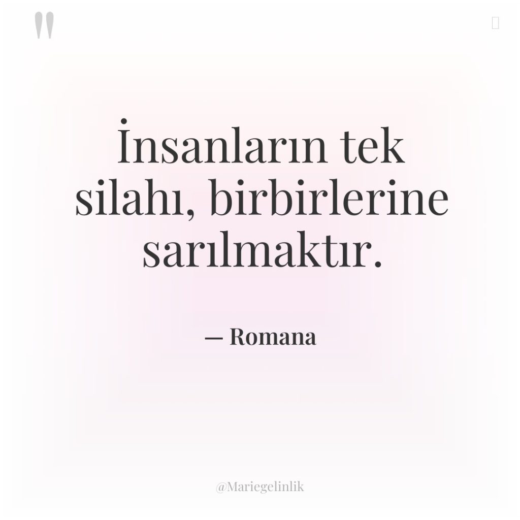 İnsanların tek silahı, birbirlerine sarılmaktır.