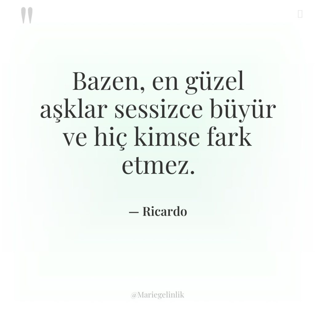 Bazen, en güzel aşklar sessizce büyür ve hiç kimse fark…