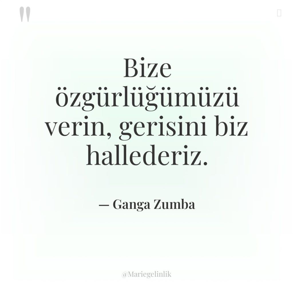 Bize özgürlüğümüzü verin, gerisini biz hallederiz.