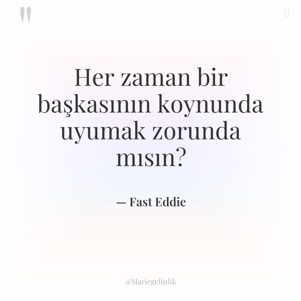 Her zaman bir başkasının koynunda uyumak zorunda mısın?