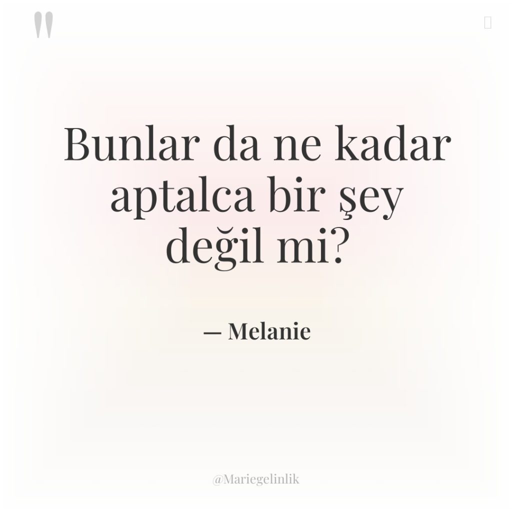 Bunlar da ne kadar aptalca bir şey değil mi?