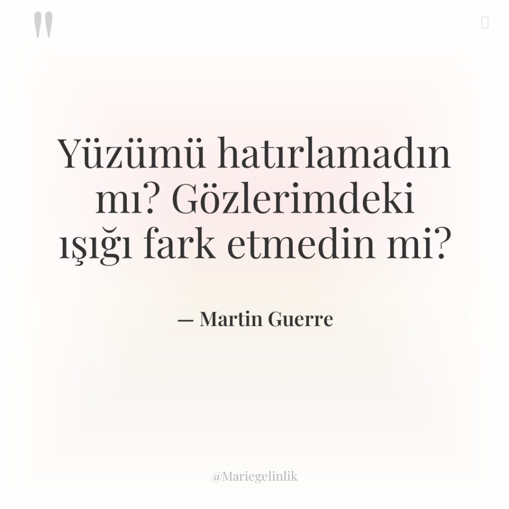Yüzümü hatırlamadın mı? Gözlerimdeki ışığı fark etmedin mi?