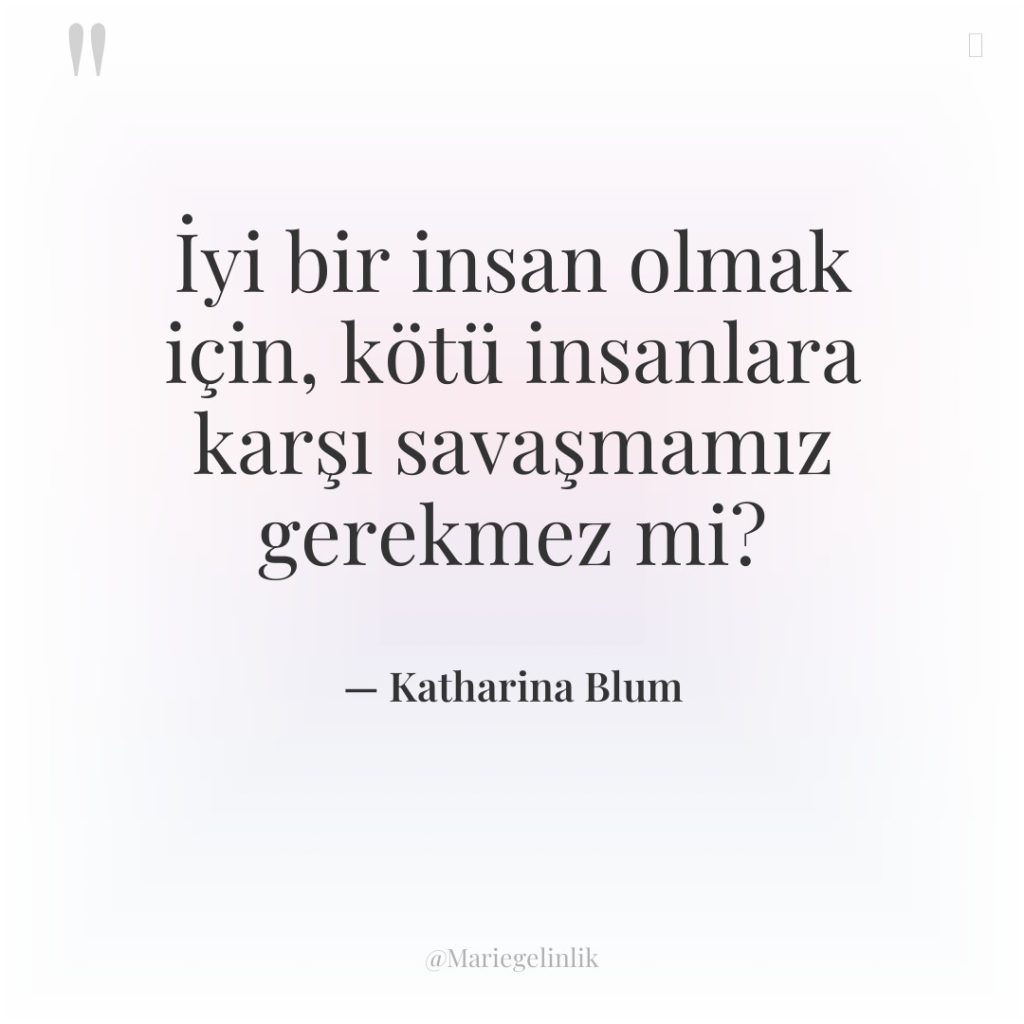 İyi bir insan olmak için, kötü insanlara karşı savaşmamız gerekmez…