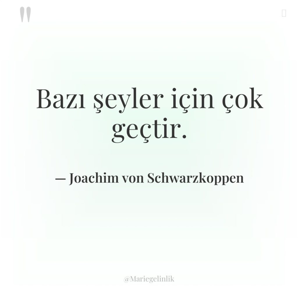 Bazı şeyler için çok geçtir.