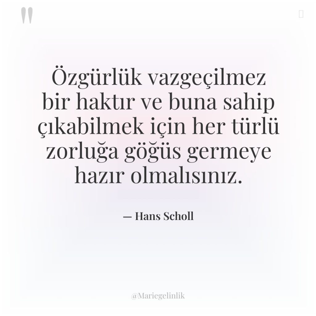 Özgürlük vazgeçilmez bir haktır ve buna sahip çıkabilmek için her…