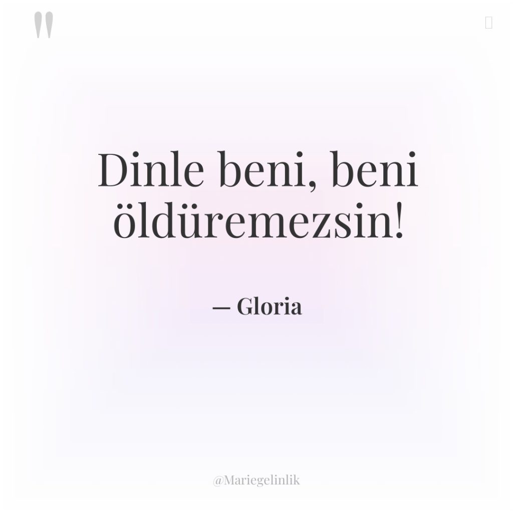 Dinle beni, beni öldüremezsin!