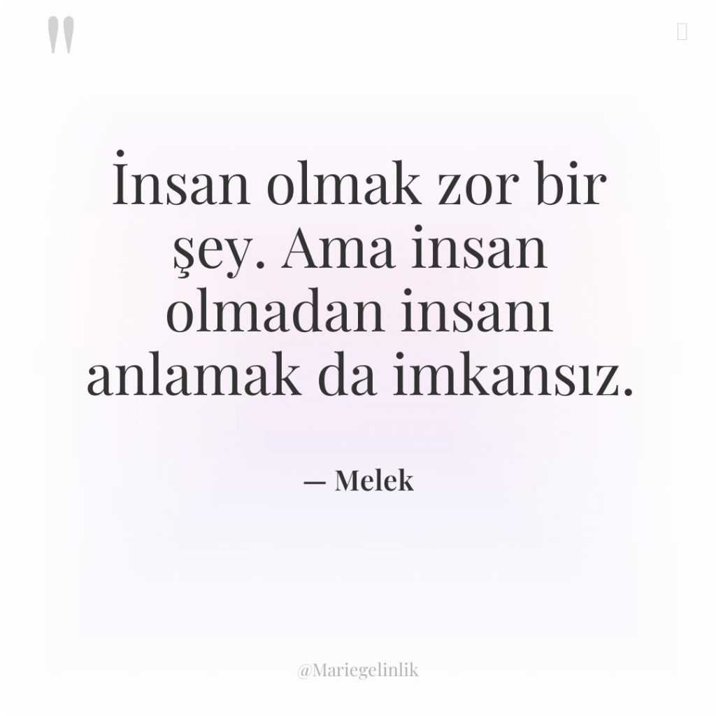 İnsan olmak zor bir şey. Ama insan olmadan insanı anlamak…