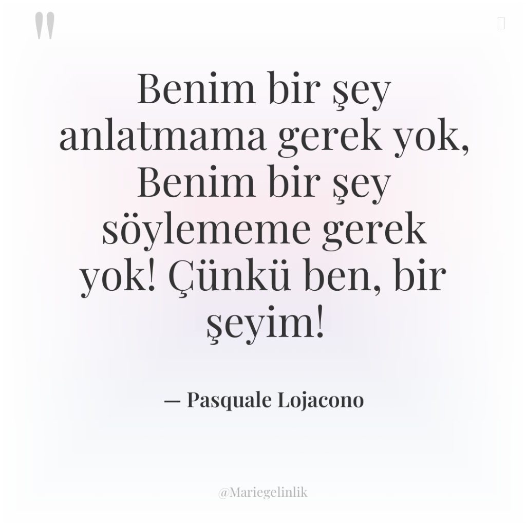 Benim bir şey anlatmama gerek yok, Benim bir şey söylememe…