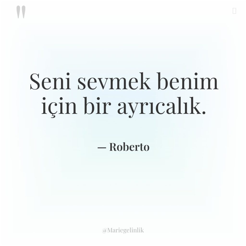 Seni sevmek benim için bir ayrıcalık.