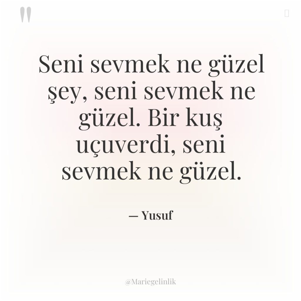 Seni sevmek ne güzel şey, seni sevmek ne güzel. Bir…