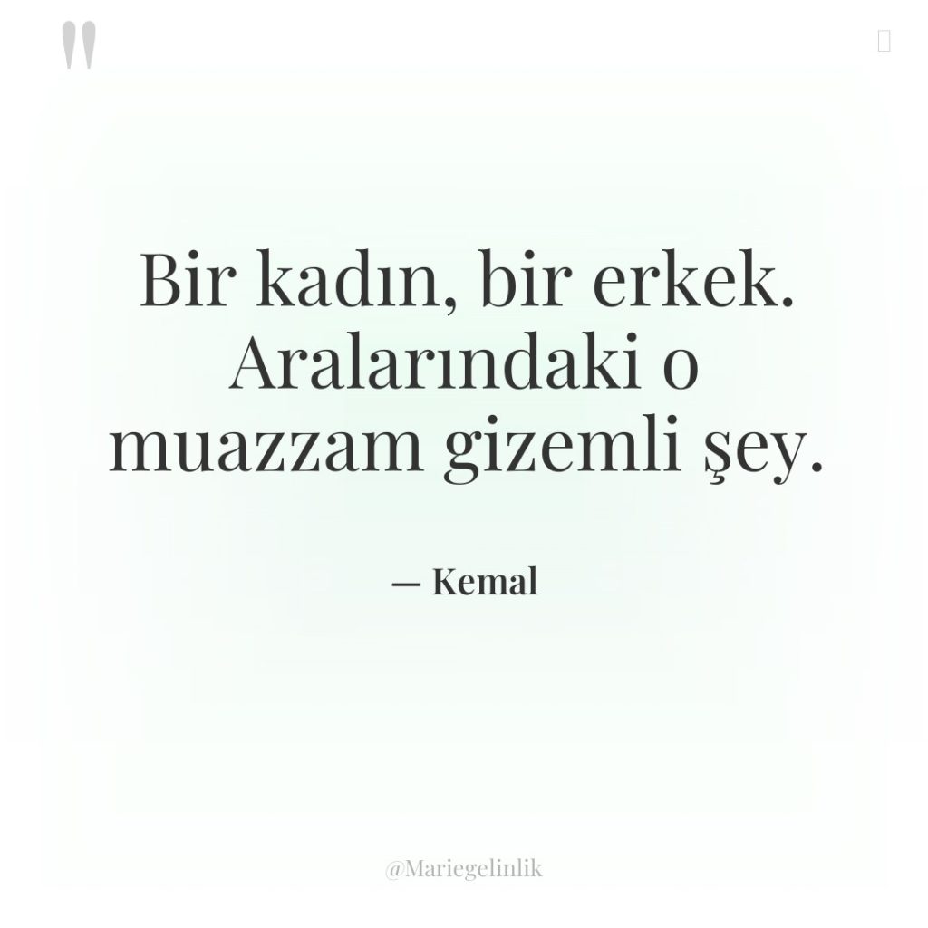 Bir kadın, bir erkek. Aralarındaki o muazzam gizemli şey.