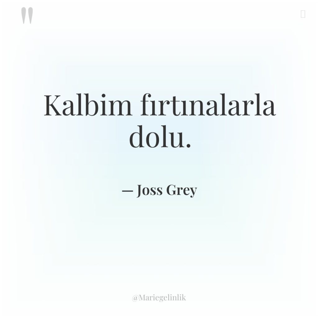 Kalbim fırtınalarla dolu.