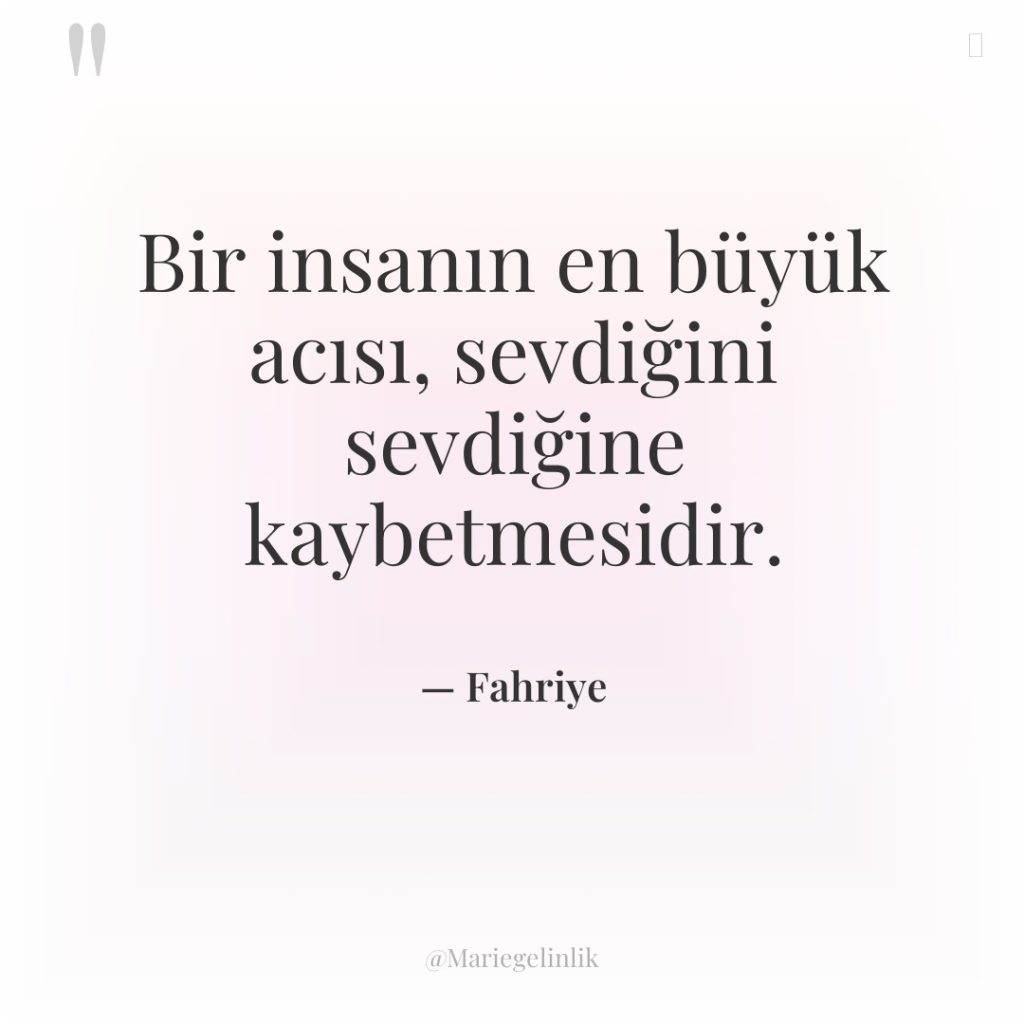 Bir insanın en büyük acısı, sevdiğini sevdiğine kaybetmesidir.