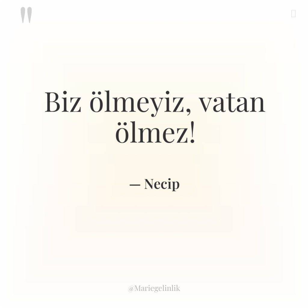 Biz ölmeyiz, vatan ölmez!