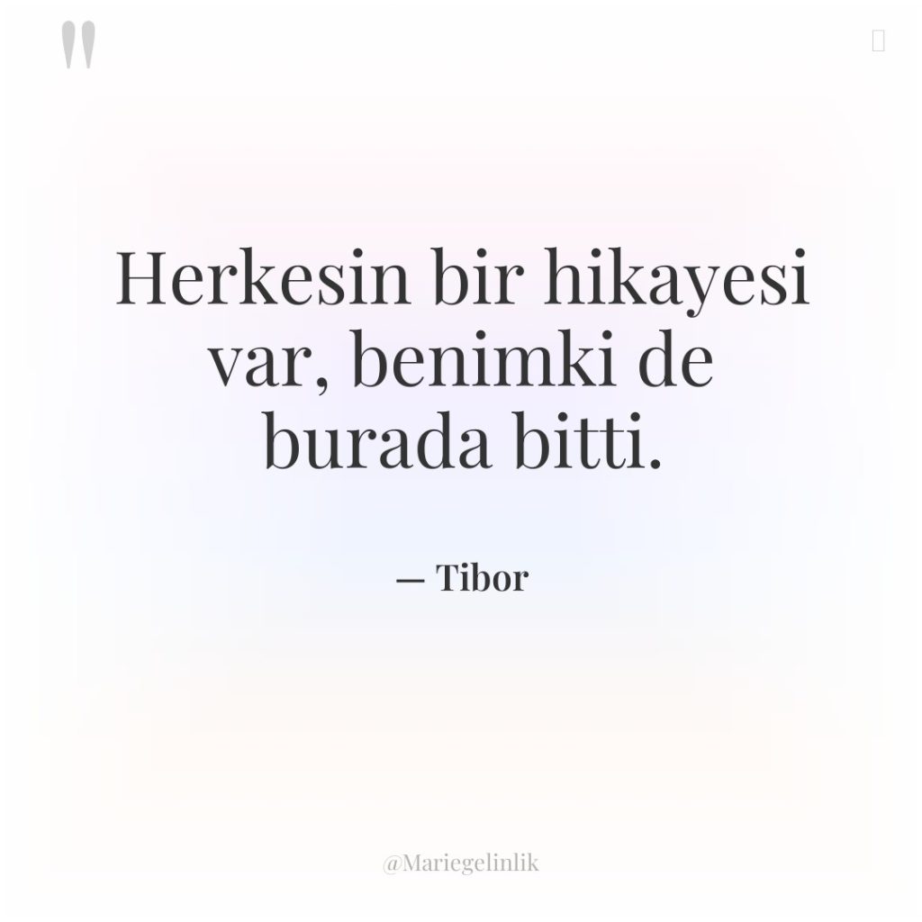 Herkesin bir hikayesi var, benimki de burada bitti.