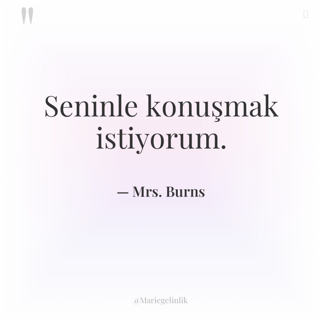 Seninle konuşmak istiyorum.