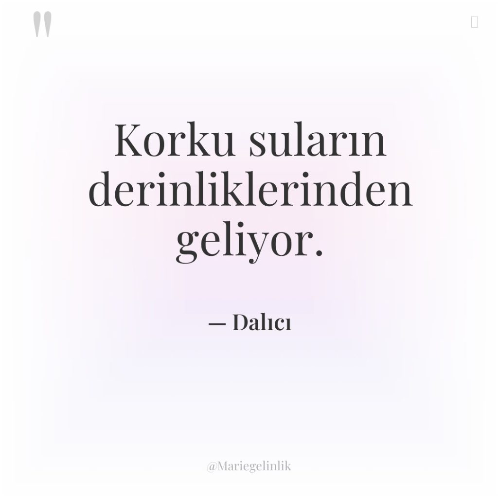 Korku suların derinliklerinden geliyor.