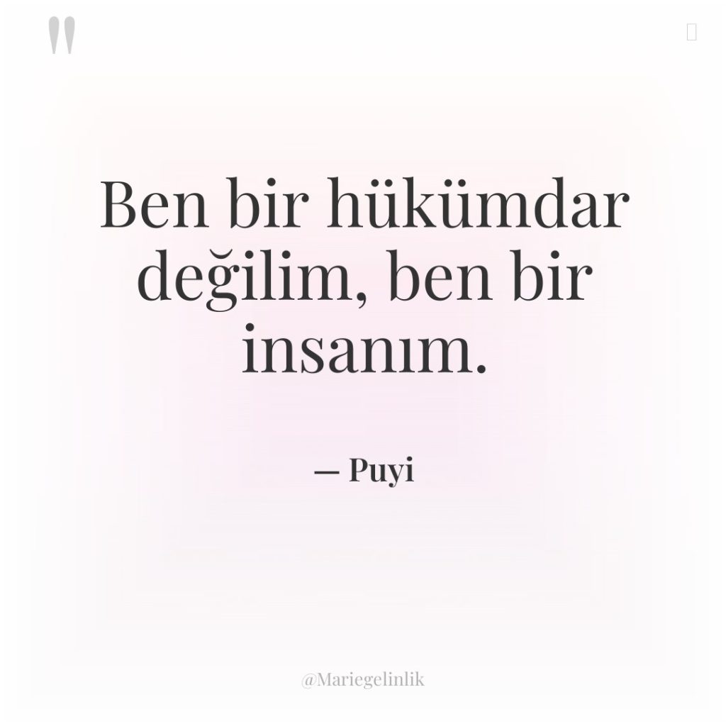 Ben bir hükümdar değilim, ben bir insanım.