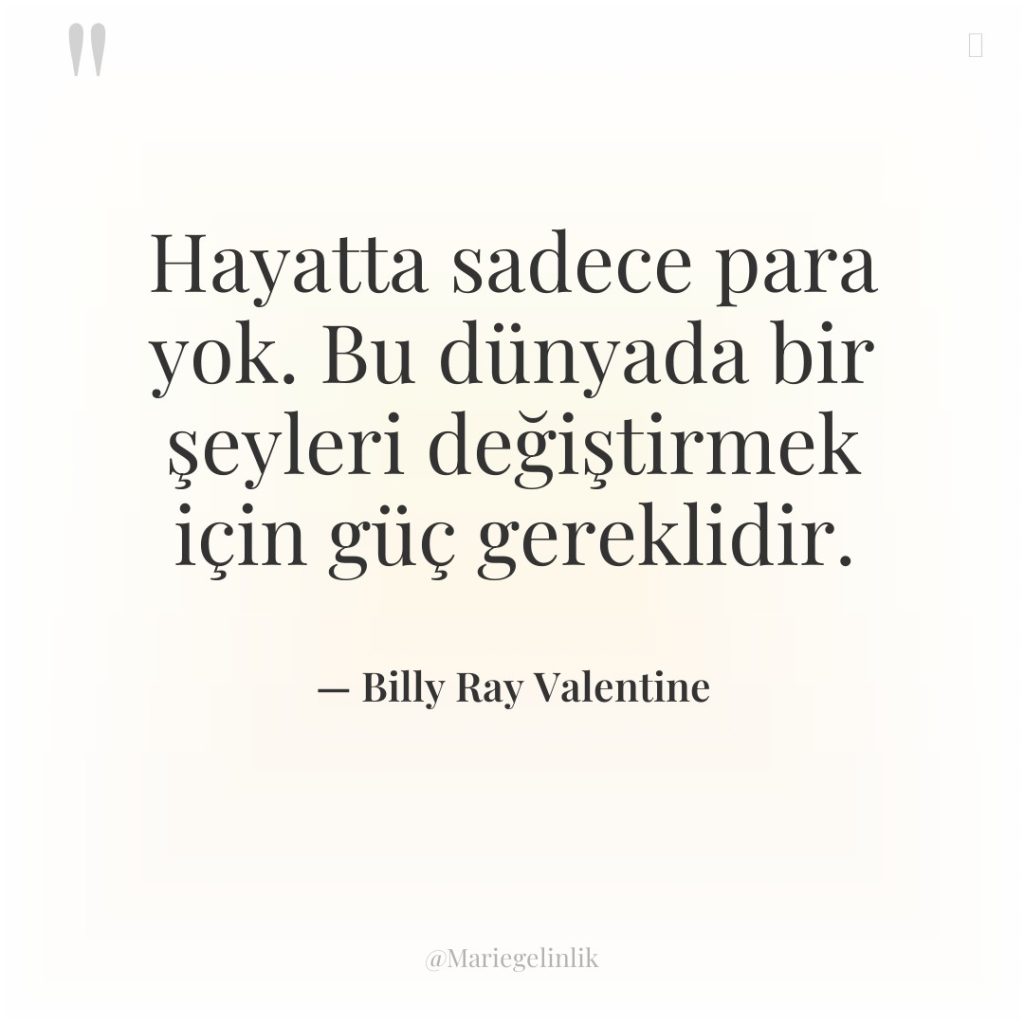 Hayatta sadece para yok. Bu dünyada bir şeyleri değiştirmek için…