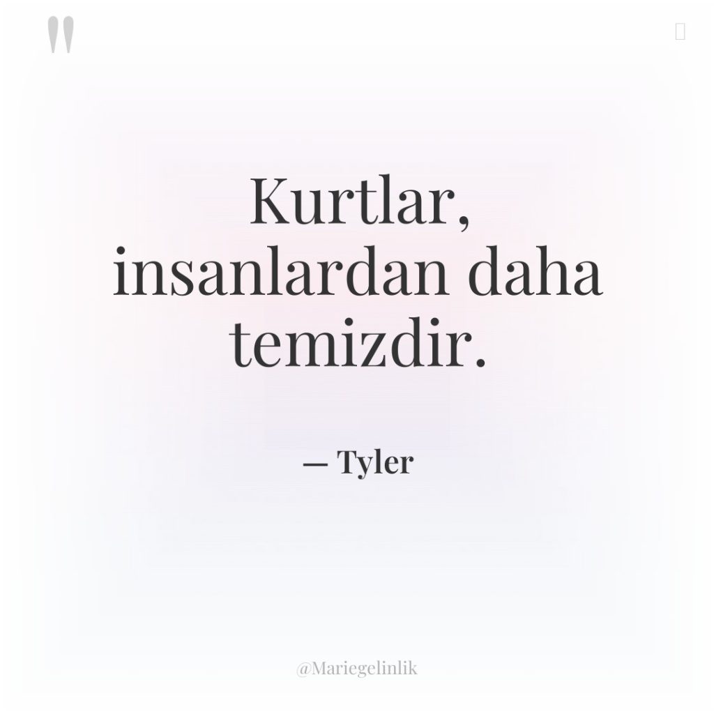 Kurtlar, insanlardan daha temizdir.