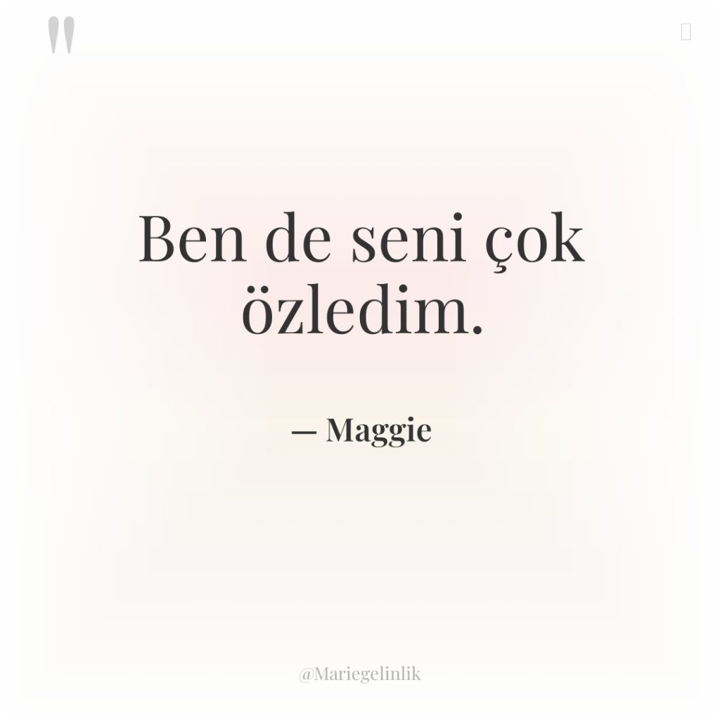 Ben de seni çok özledim.