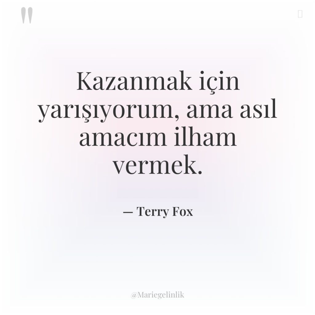 Kazanmak için yarışıyorum, ama asıl amacım ilham vermek.