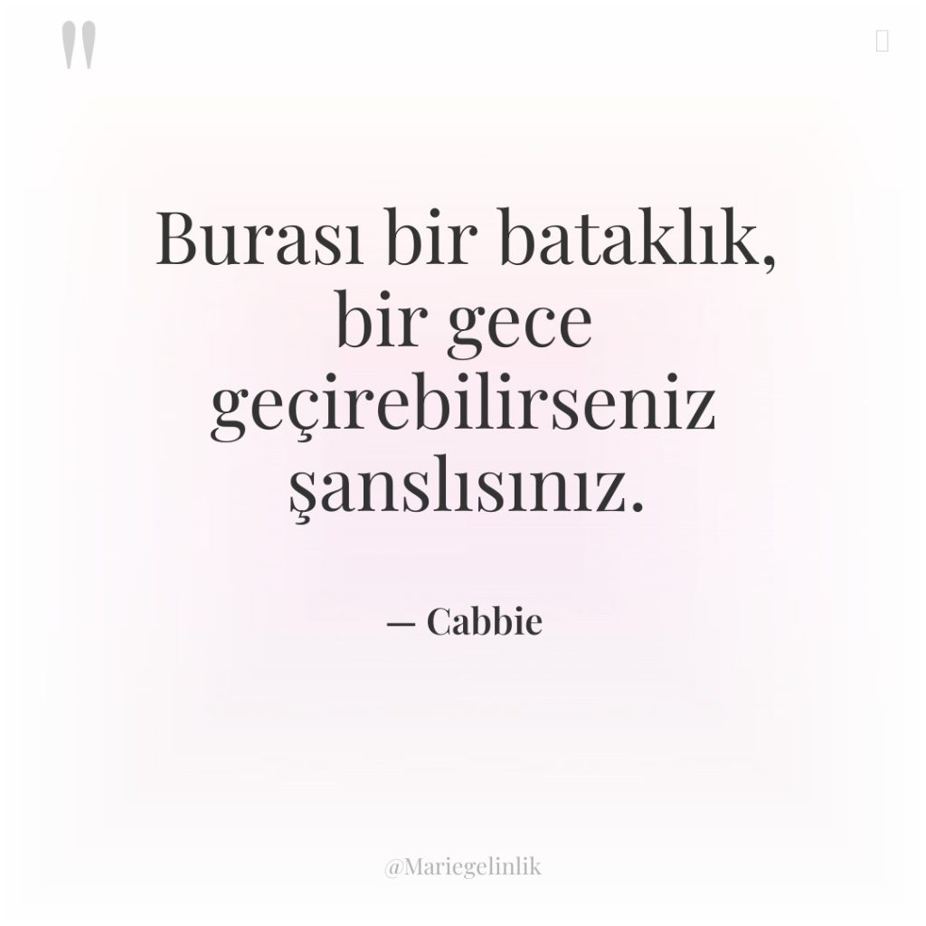 Burası bir bataklık, bir gece geçirebilirseniz şanslısınız.