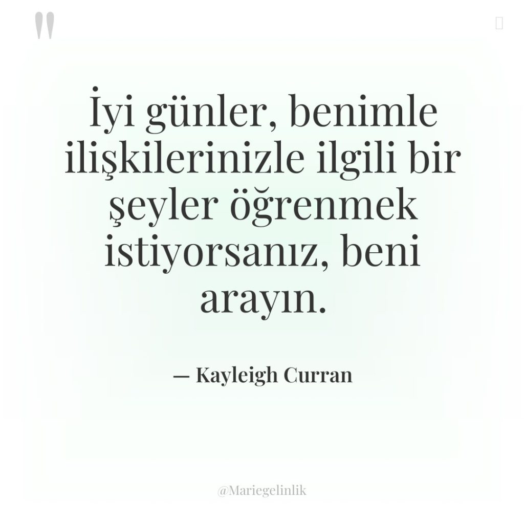 İyi günler, benimle ilişkilerinizle ilgili bir şeyler öğrenmek istiyorsanız, beni…