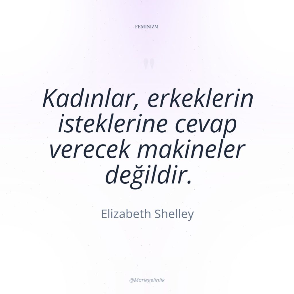 Kadınlar, erkeklerin isteklerine cevap verecek makineler değildir.