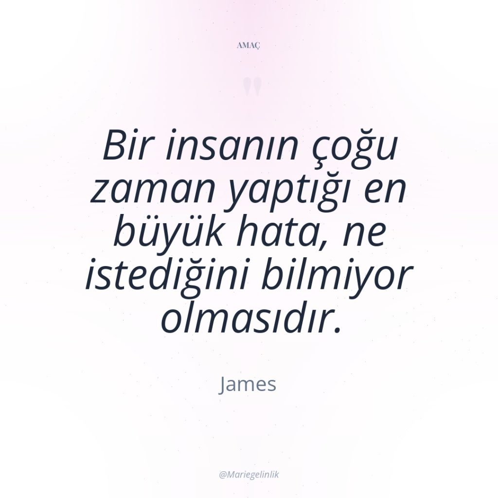 Bir insanın çoğu zaman yaptığı en büyük hata, ne istediğini…