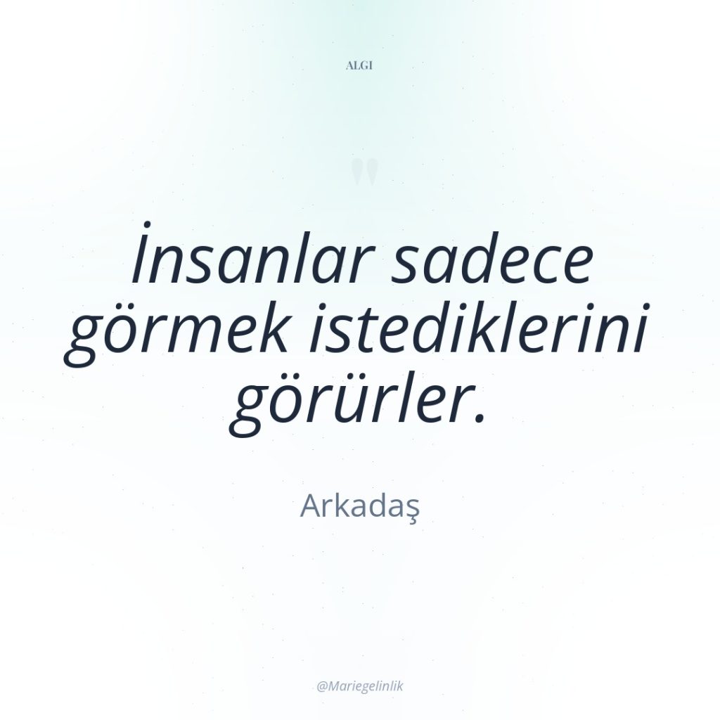 İnsanlar sadece görmek istediklerini görürler.