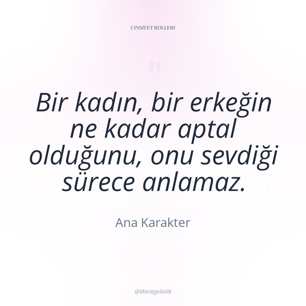 Bir kadın, bir erkeğin ne kadar aptal olduğunu, onu sevdiği…