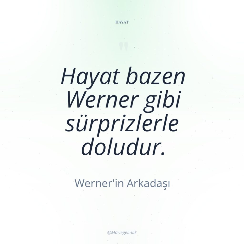 Hayat bazen Werner gibi sürprizlerle doludur.