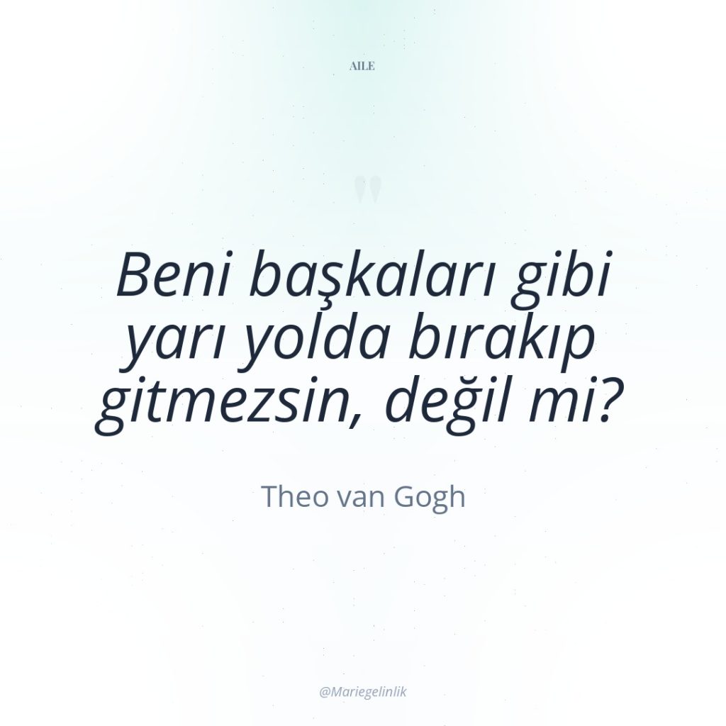 Beni başkaları gibi yarı yolda bırakıp gitmezsin, değil mi?