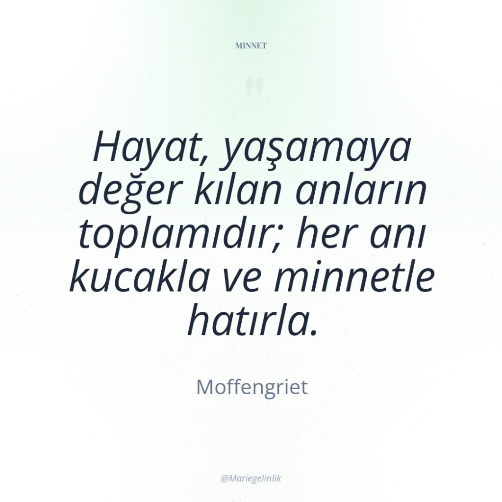 Hayat, yaşamaya değer kılan anların toplamıdır; her anı kucakla ve…