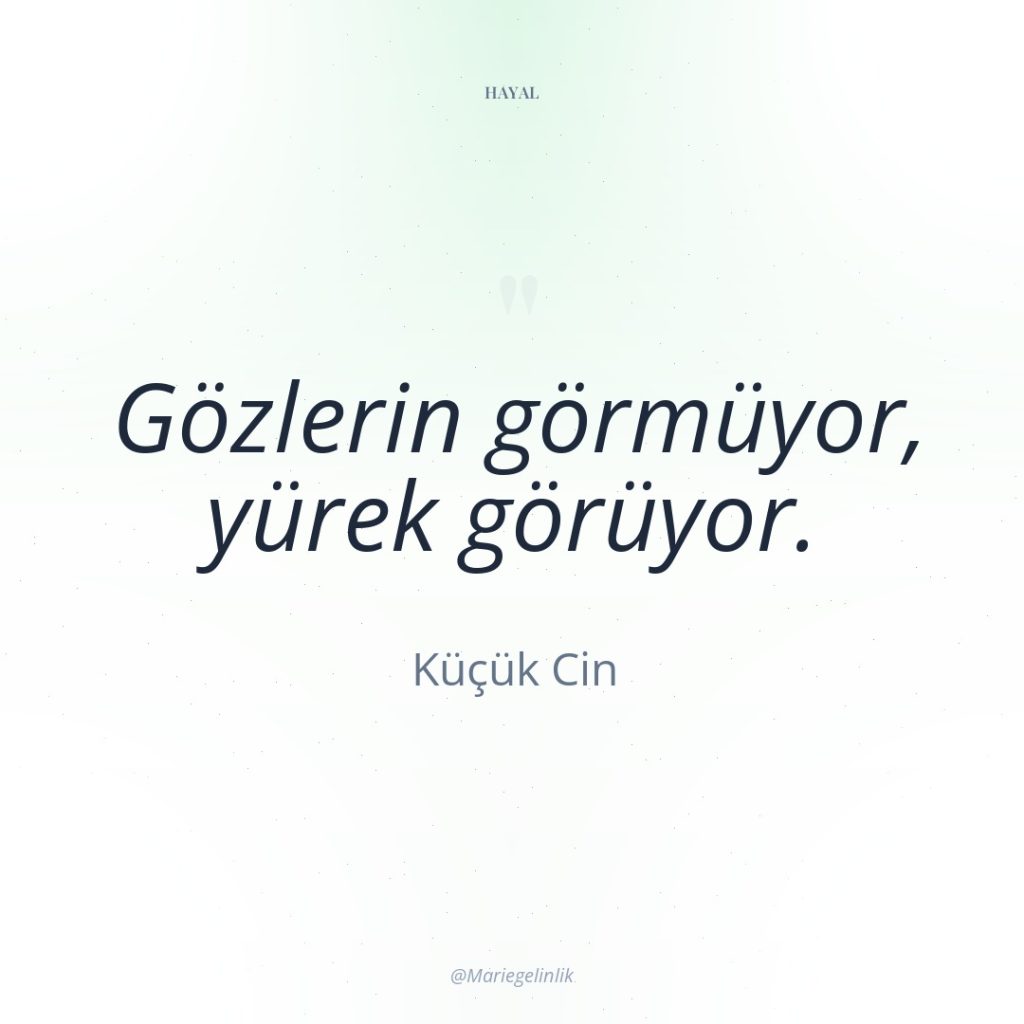 Gözlerin görmüyor, yürek görüyor.