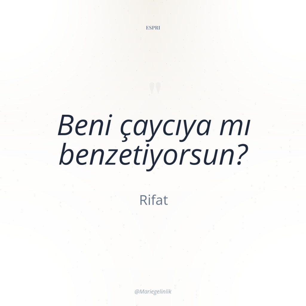 Beni çaycıya mı benzetiyorsun?