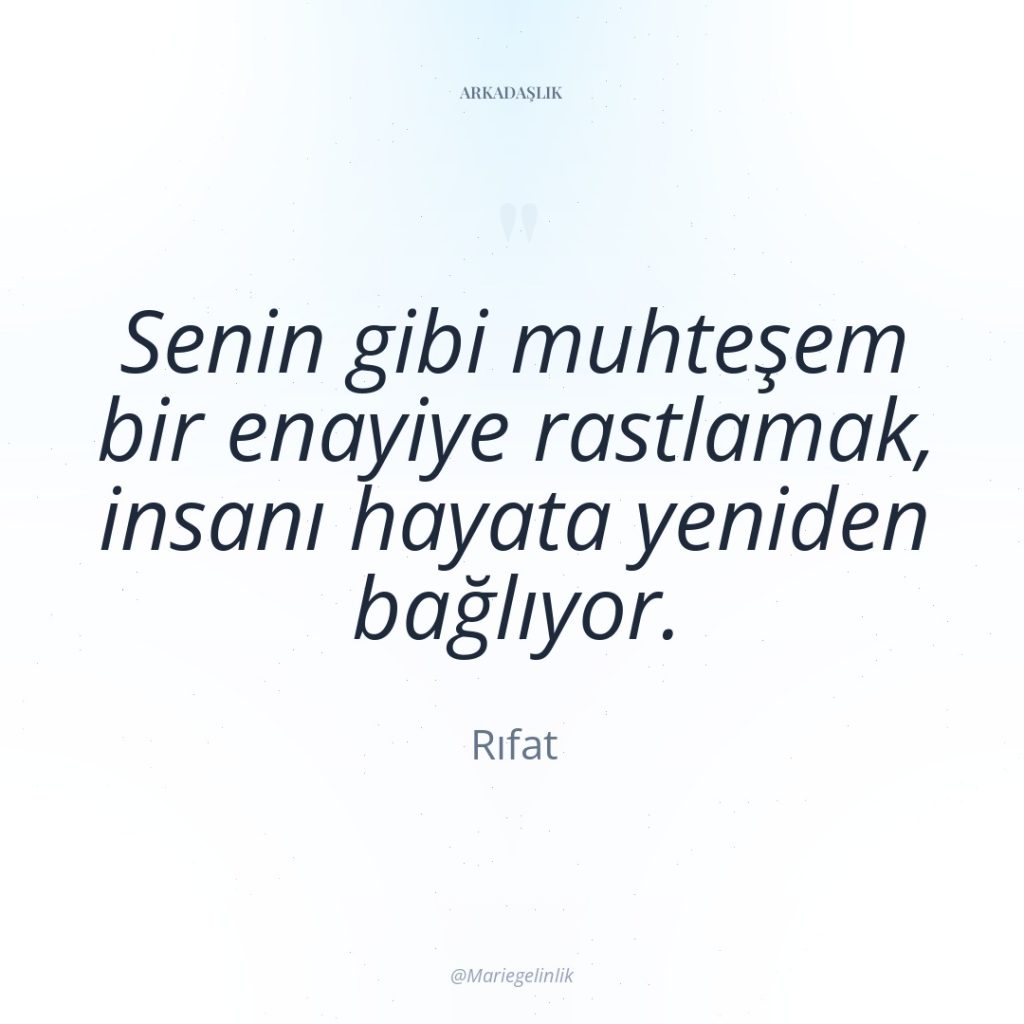 Senin gibi muhteşem bir enayiye rastlamak, insanı hayata yeniden bağlıyor.